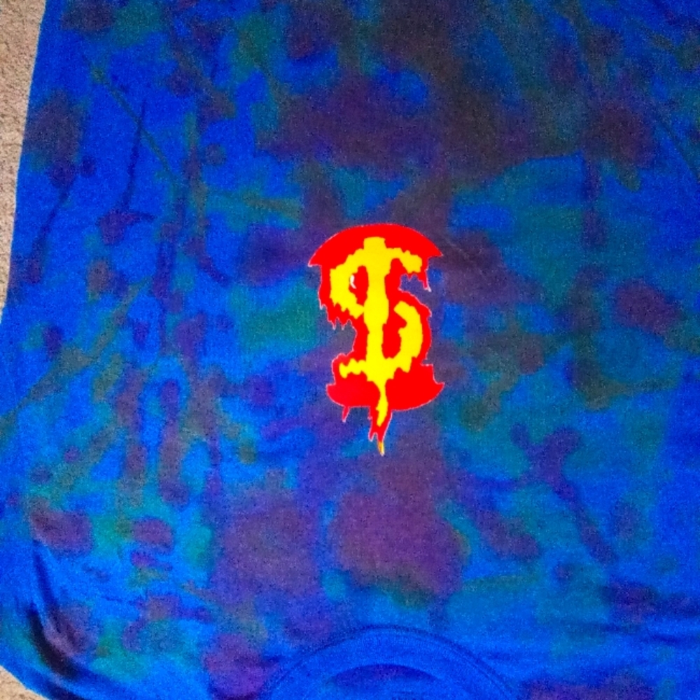 Blue tie dye designer shirt the bad apple blazing